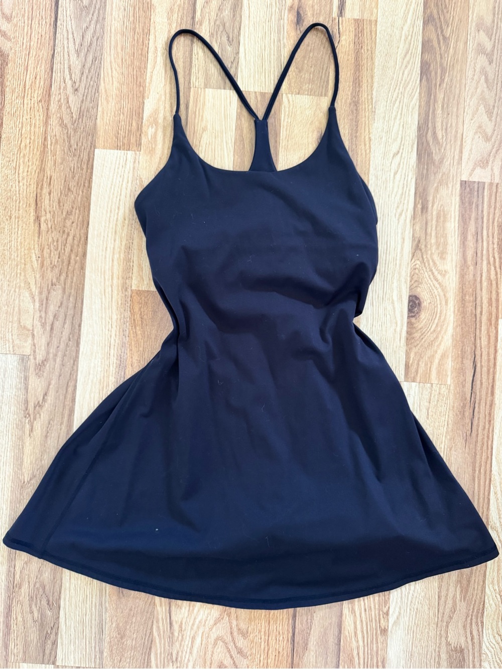 Amazon Black Spaghetti-Strap Mini Skater Dress